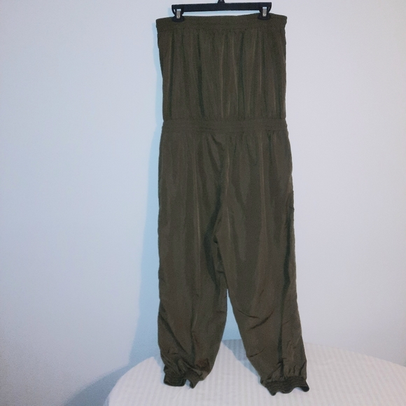 Olive Green Strapless Jumpsuit - Picture 3 of 12